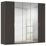 DREHTÜRENSCHRANK 251/223/61 cm,  in Graphitfarben, 5-türig  - Chromfarben/Edelstahlfarben, Basics, Glas/Holzwerkstoff (251/223/61cm) - Novel