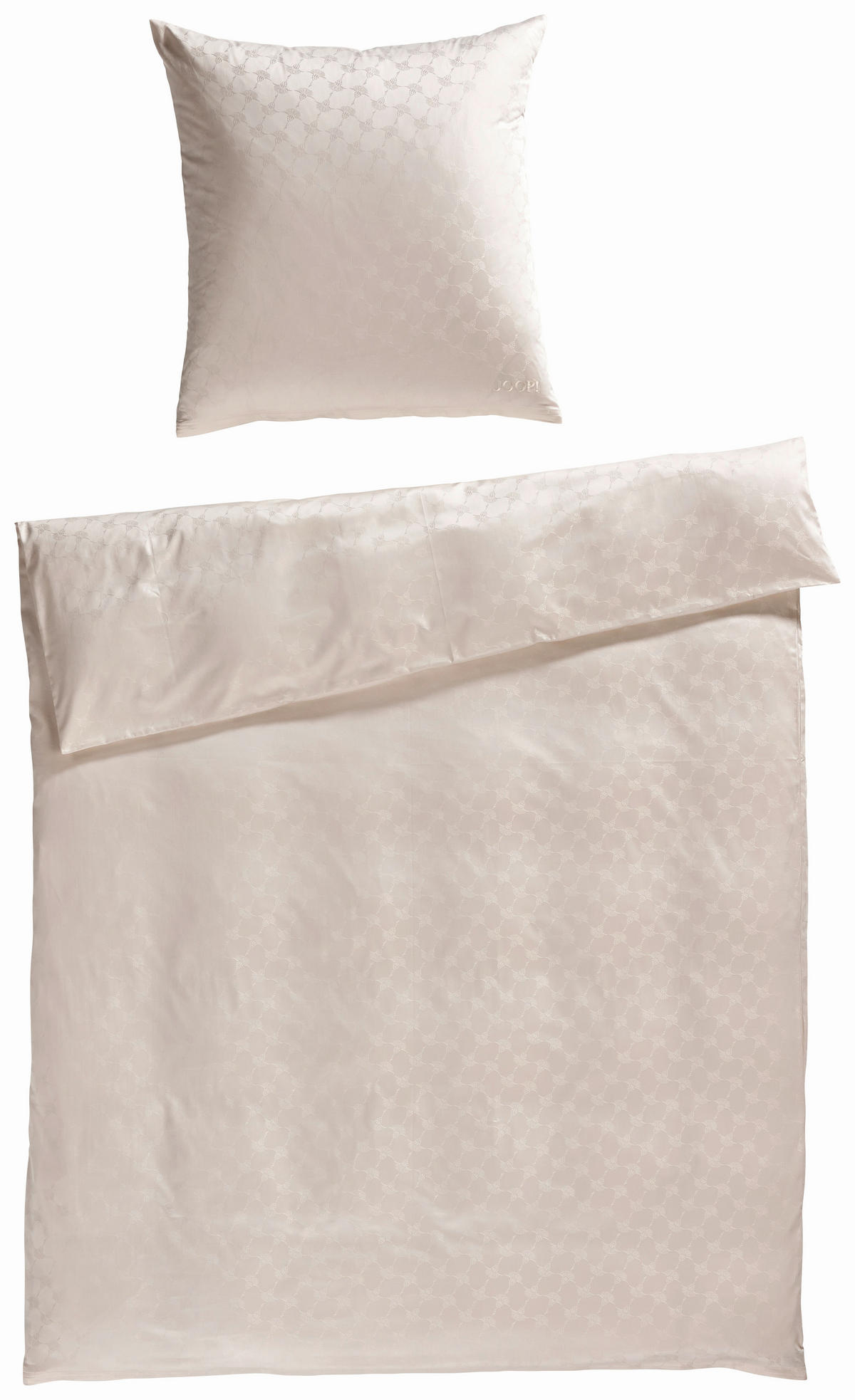 BETTWÄSCHE Cornflower Jacquard, Makosatin 200/200 cm  - Champagner/Naturfarben, Basics, Textil (200/200cm) - Joop!