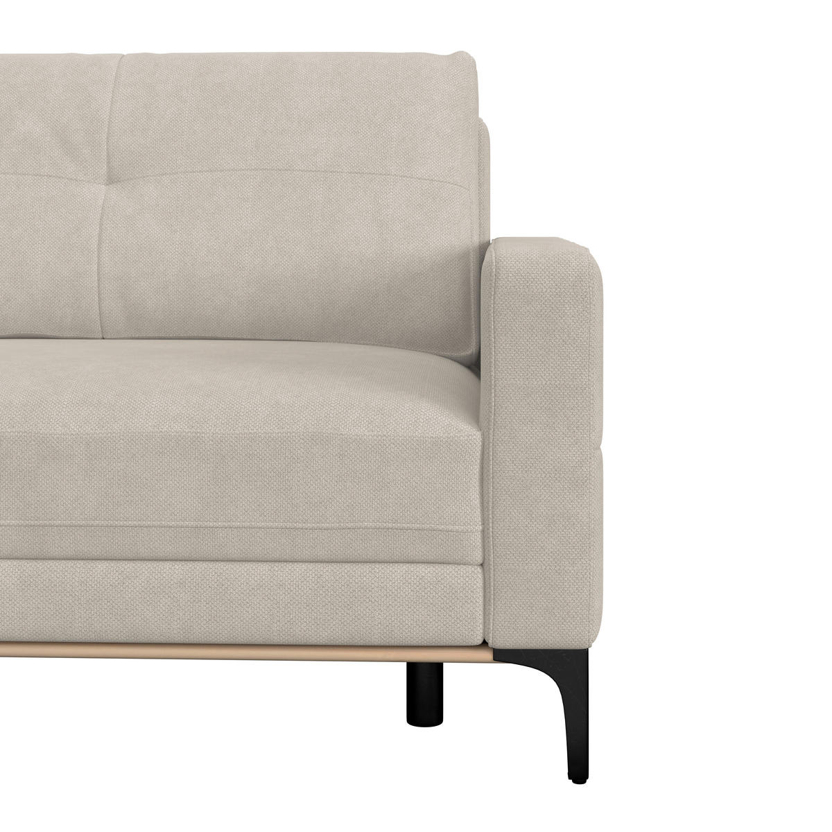ECKSOFA in Creme  - Creme/Schwarz, Modern, Textil/Metall (162/238cm) - Ondega