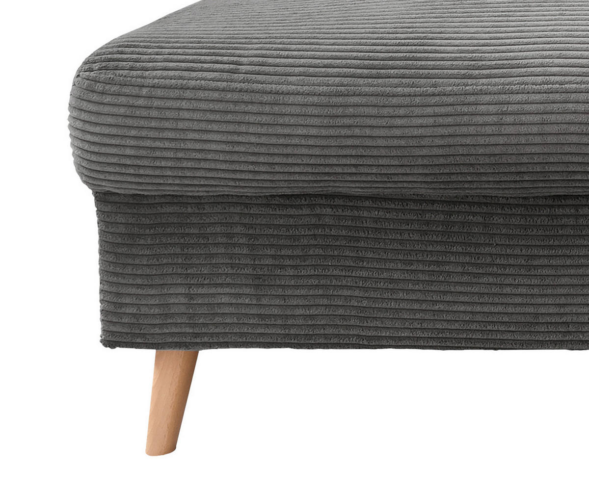 WOHNLANDSCHAFT Cord Grau  - Naturfarben/Grau, Konventionell, Holz/Textil (200/301/150cm) - P & B