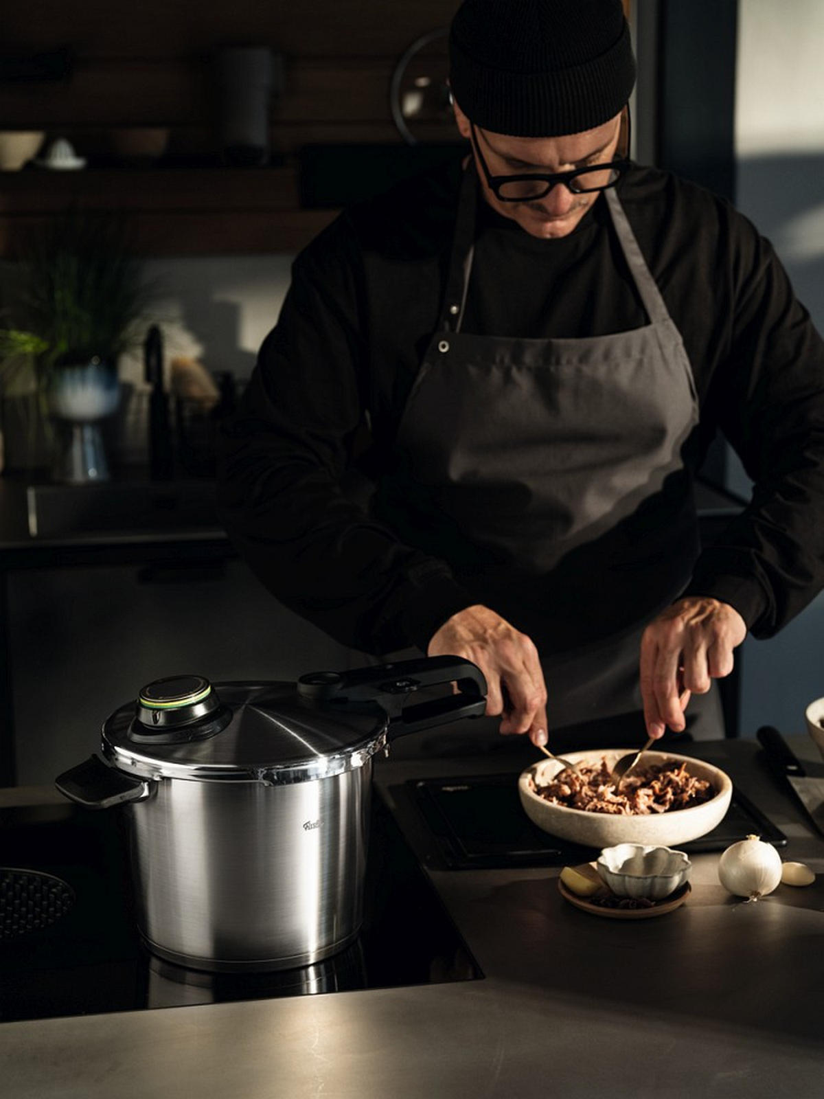 SCHNELLKOCHTOPF VITAVIT® PREMIUM satiniert 6.0 L  - Silberfarben, Basics, Metall (22cm) - Fissler