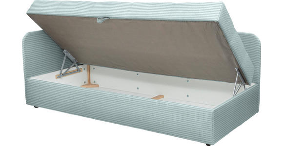 LIEGE  in Cord Pastellblau  - Pastellblau/Schwarz, Basics, Kunststoff/Textil (95/90/205cm) - Xora