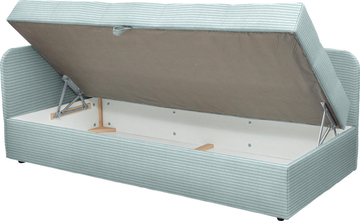 LIEGE Cord Pastellblau  - Pastellblau/Schwarz, Basics, Kunststoff/Textil (95/90/205cm) - Xora