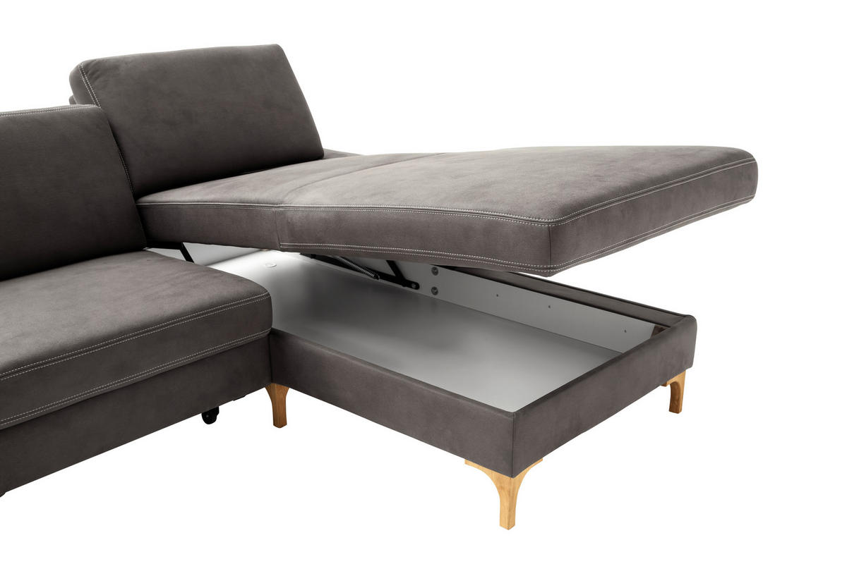 ECKSOFA in Mikrofaser Braun  - Beige/Braun, Design, Textil (185/278cm) - Pure Home Lifestyle