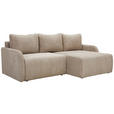 ECKSOFA in Cord Beige  - Beige/Schwarz, KONVENTIONELL, Kunststoff/Textil (217/146cm) - Carryhome