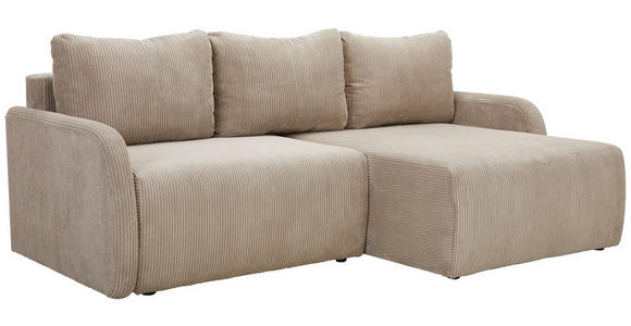 ECKSOFA in Cord Beige  - Beige/Schwarz, KONVENTIONELL, Kunststoff/Textil (217/146cm) - Carryhome