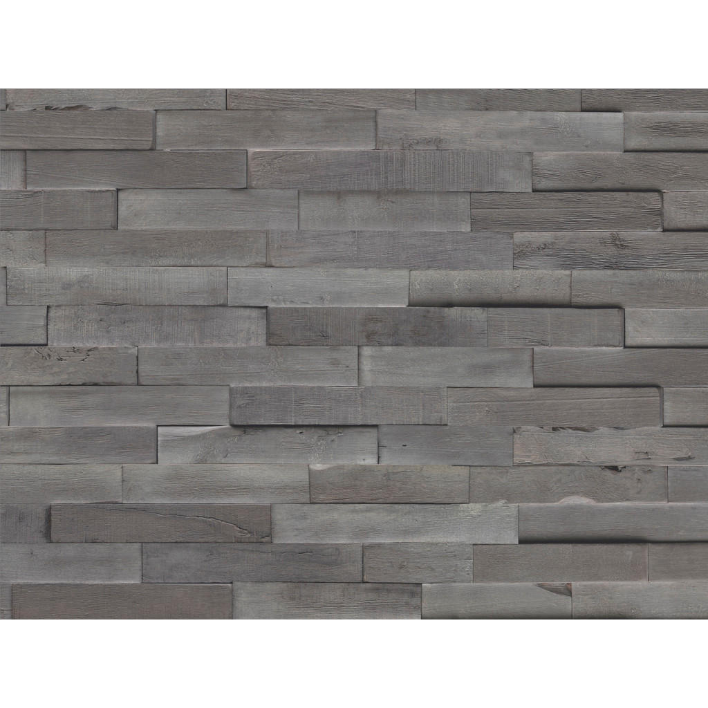 Thumbnail - Wandverkleidung Driftwood, Grau, Holz, Kautschukholz, Holz, 20x2x56 cm, Küchen, Küchenausstattung, Küchenrückwände