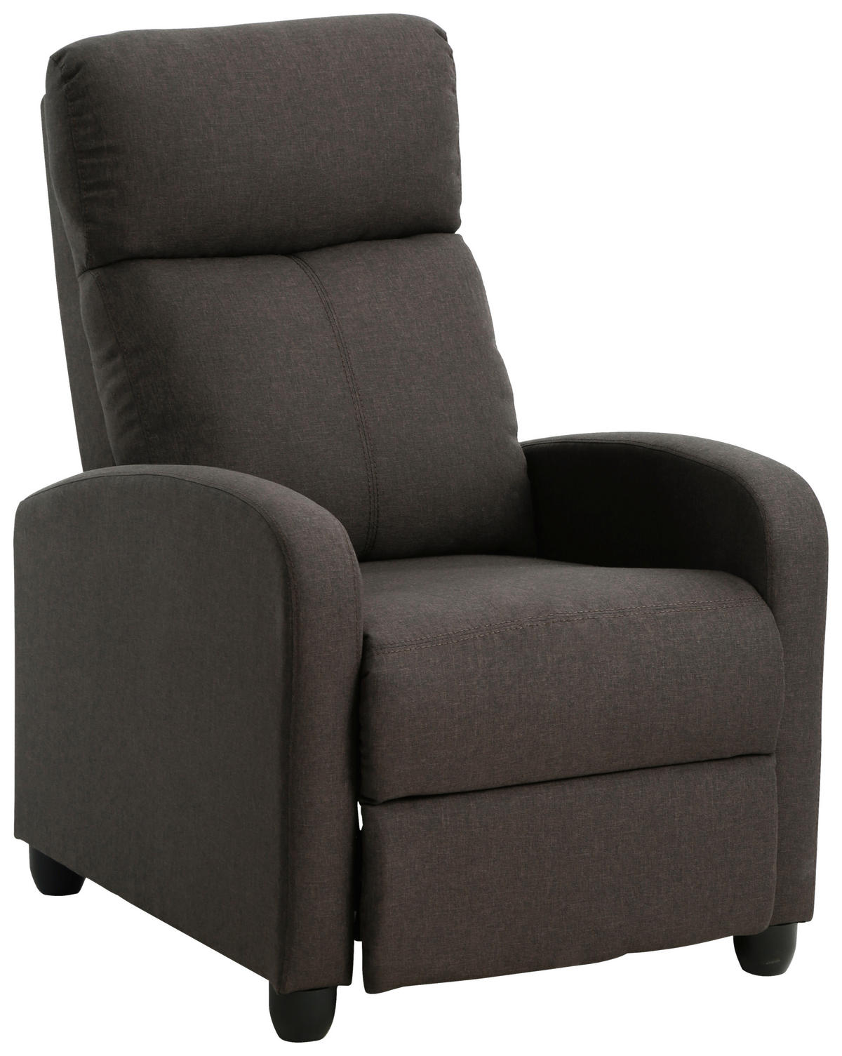 FERNSEHSESSEL in Mikrofaser Braun  - Schwarz/Braun, KONVENTIONELL, Kunststoff/Textil (67/100/87cm) - P & B