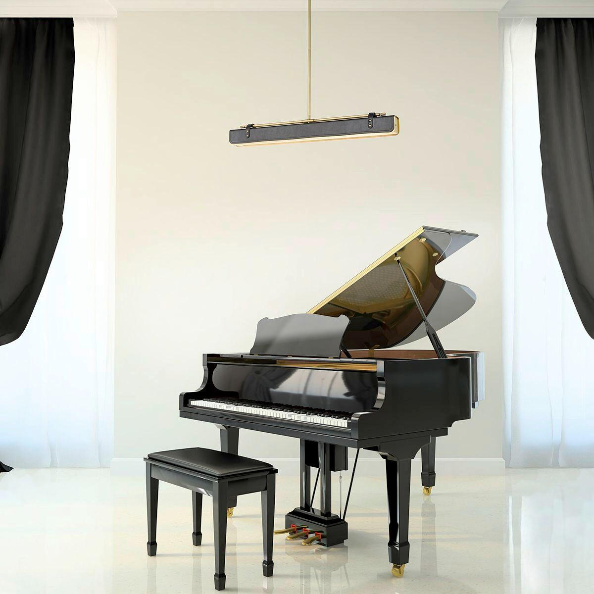 LED-HÄNGELEUCHTE 80/6,4/11,4 cm    - Teakfarben, Natur, Holz/Kunststoff (80/6,4/11,4cm) - Elstead Lighting