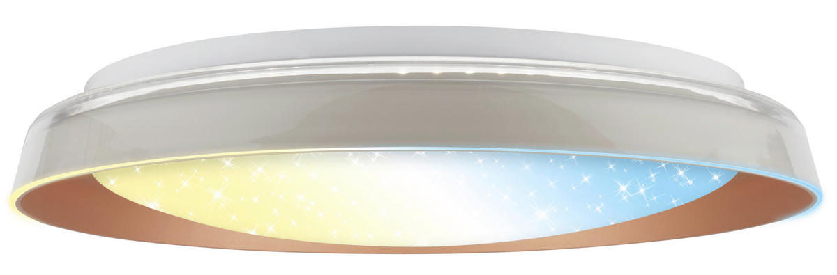 LED MENNYEZETI LÁMPA - világosszürke/cappuccino, Basics, műanyag (43/8cm)
