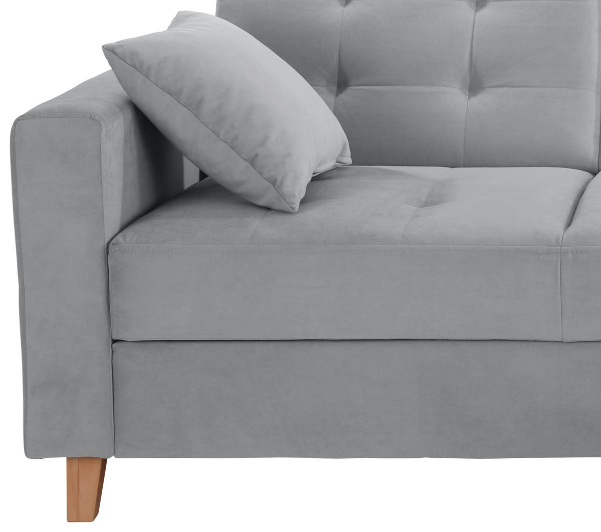 ECKSOFA Samt Anthrazit  - Anthrazit/Naturfarben, Design, Holz/Textil (231/160cm) - Livetastic