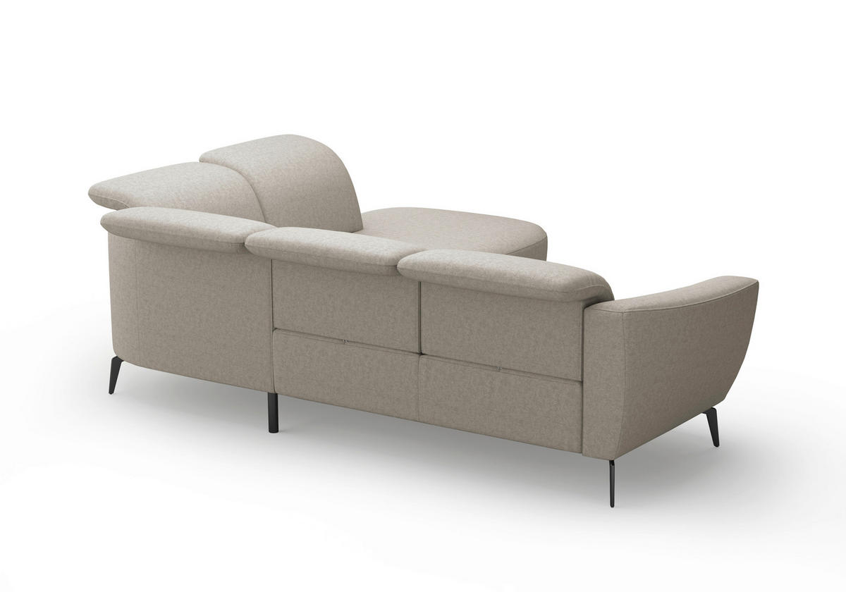 ECKSOFA in Flachgewebe Taupe  300/267 cm  - Taupe/Schwarz, KONVENTIONELL, Textil/Metall (300/267cm) - Sit & More
