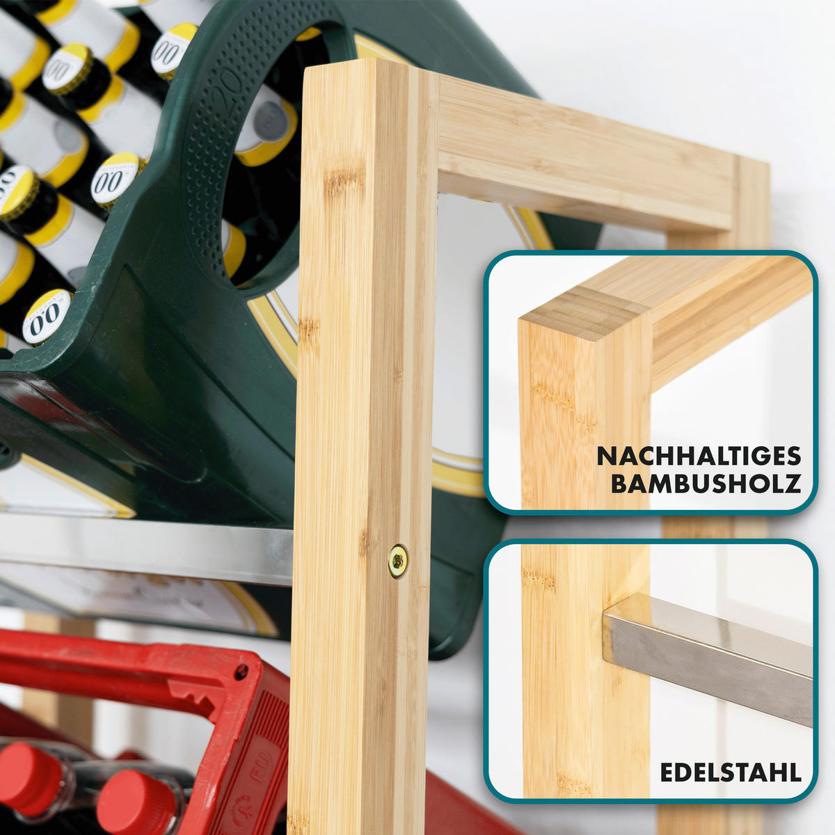 FLASCHENREGAL  - Beige, Basics, Holz (56/112/32cm) - Floordirekt