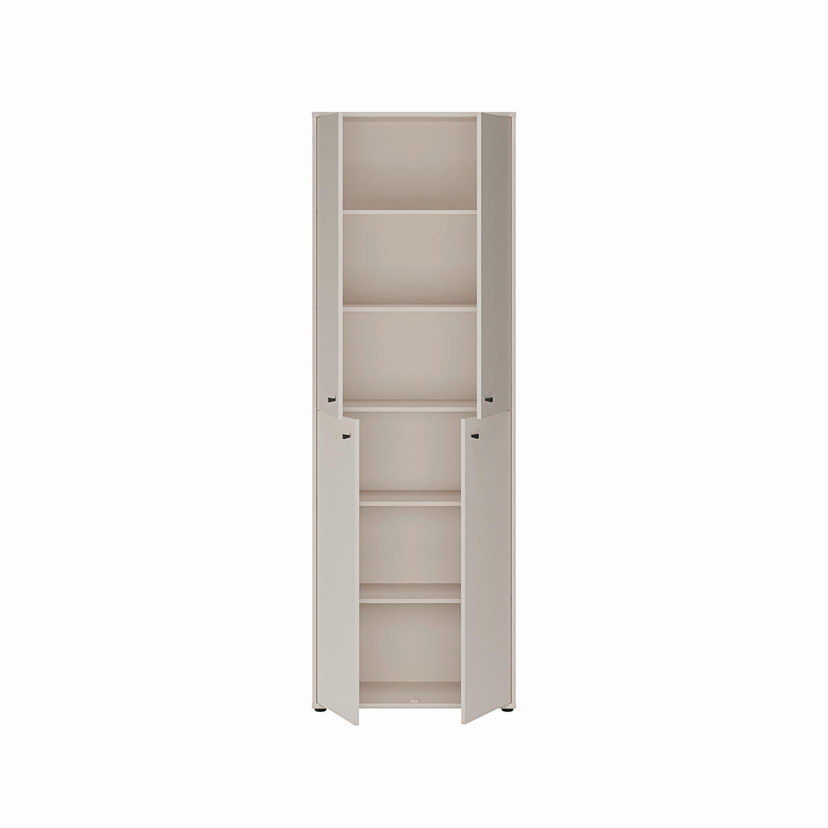 DREHTÜRENSCHRANK 73,7/216,7/34,8 cm,  in Sandfarben, 4 Tür(en)  - Sandfarben/Schwarz, Design, Holzwerkstoff/Kunststoff (73,7/216,7/34,8cm)