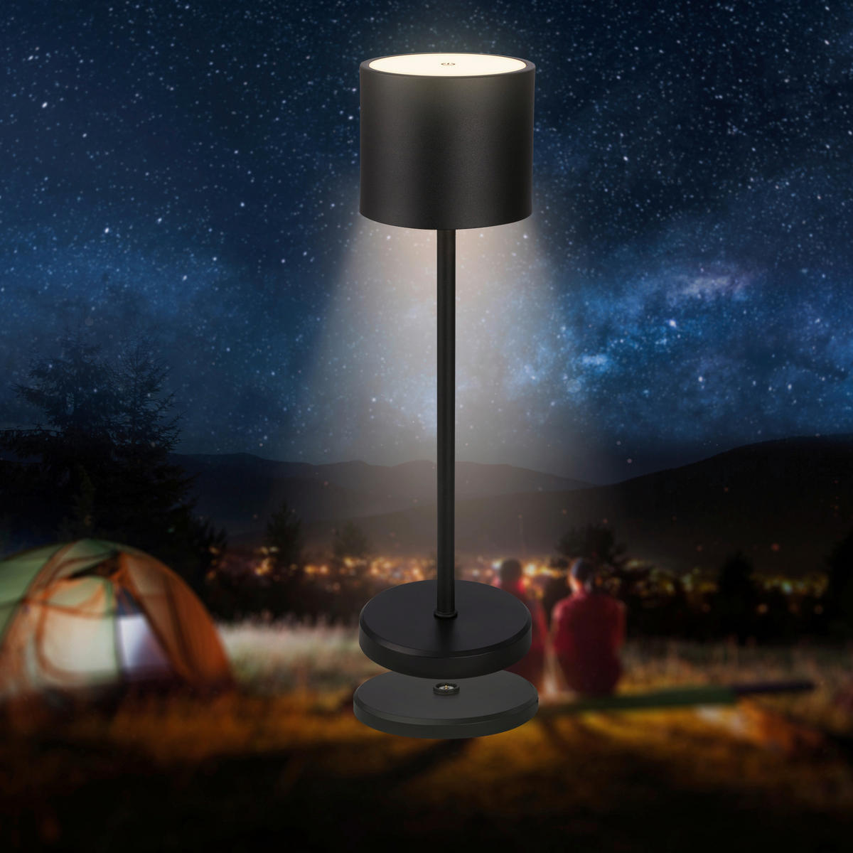 PUNJIVA STONA LAMPA - crna, Osnovno, metal/plastika (12,5/39,5cm)