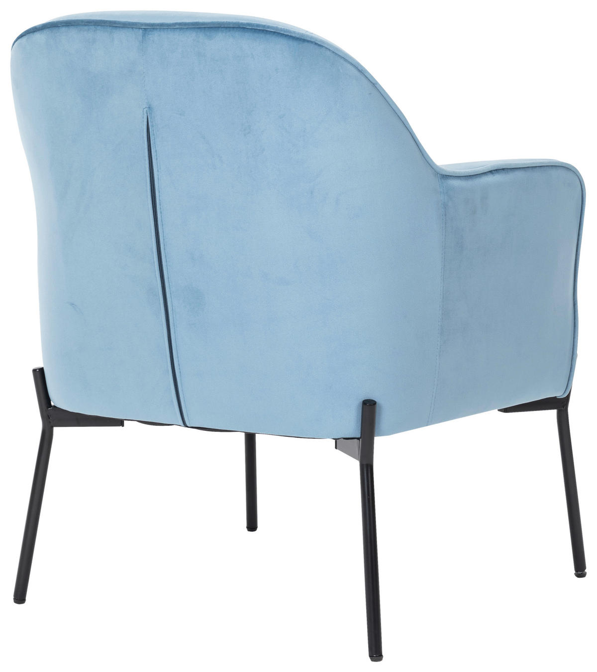 SESSEL in Samt Blau, Schwarz  - Blau/Schwarz, Trend, Textil/Metall (69/81/64cm) - Xora