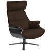 RELAXSESSEL in Holz, Leder Braun, Schwarz  - Schwarz/Braun, Design, Leder/Holz (79/111/83cm) - Conform