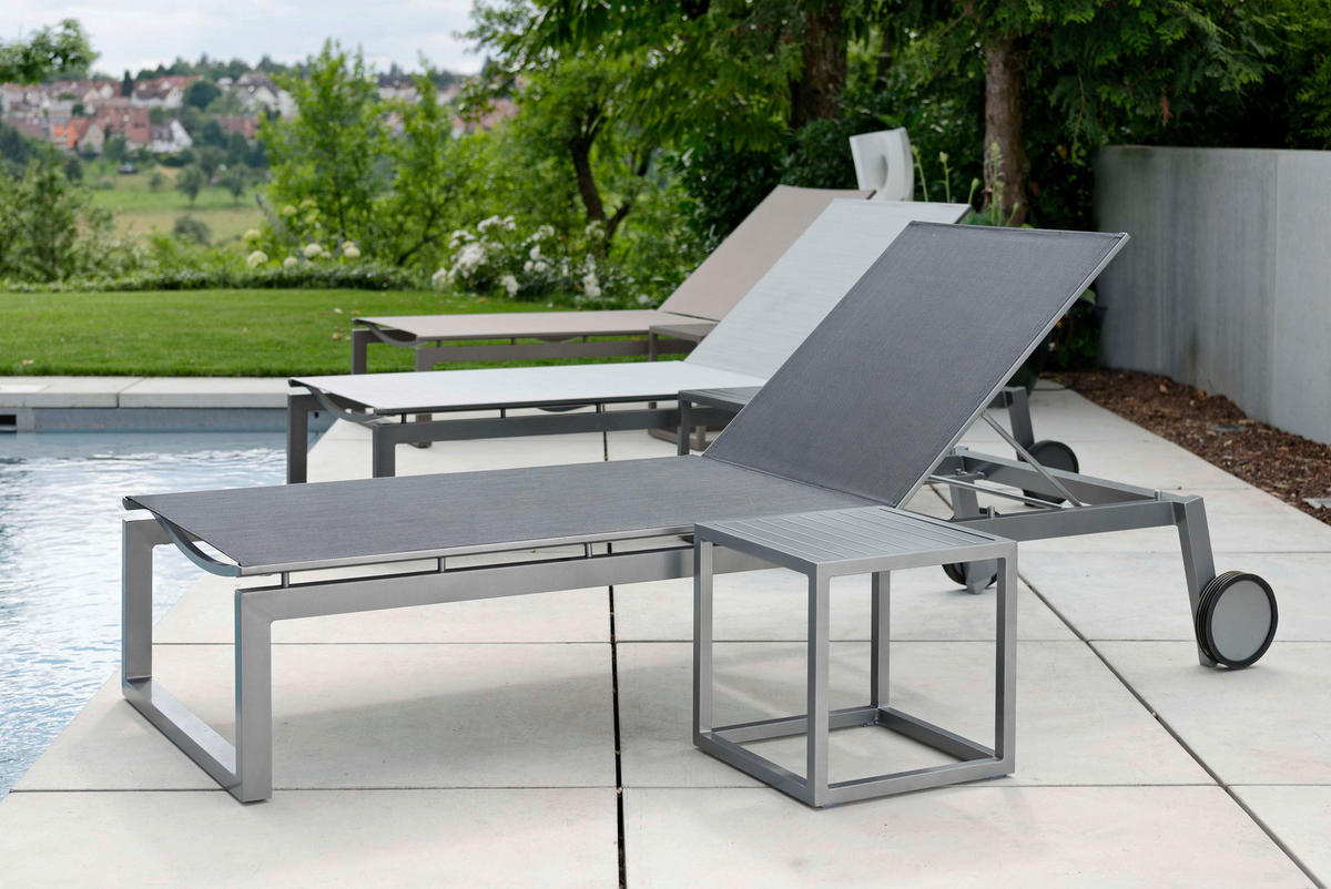 GARTENLIEGE 92/39/215 cm  - Greige, Basics, Textil/Metall (92/39/215cm) - Stern