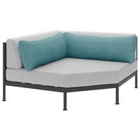 LOUNGEECKTEIL - Anthrazit/Petrol, Design, Textil/Metall (135/74/135cm) - Lomoco