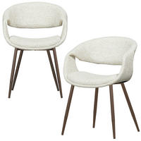 ARMLEHNSTUHL-SET 2 Stück  Webstoff  - Naturfarben/Kupferfarben, MODERN, Textil/Metall (57/78/57cm) - Livetastic