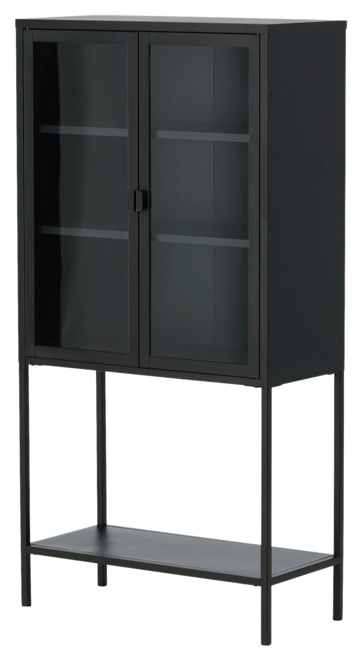 VITRINE in Schwarz  - Schwarz, Design, Metall (75/150/35cm) - Livetastic