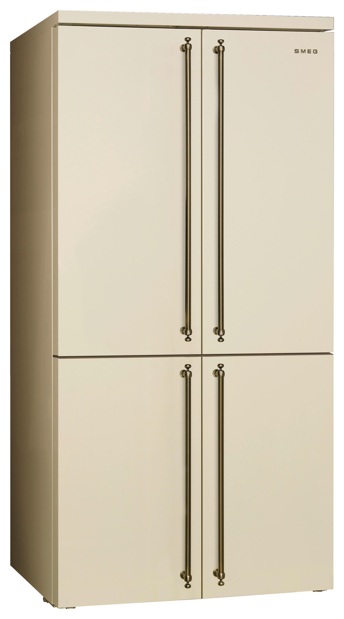 Smeg French-Door Nostalgie Creme, Messing 91.3x187.5x68.8 cm