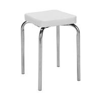 STAPELHOCKER Metall, Textil Silberfarben, Weiss  - Weiss/Silberfarben, Konventionell, Textil/Metall (36/49/36cm) - Boxxx
