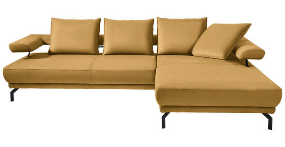 ECKSOFA  in Mikrofaser Gelb  305/224 cm  - Gelb/Schwarz, Design, Textil/Metall (305/224cm) - Dieter Knoll