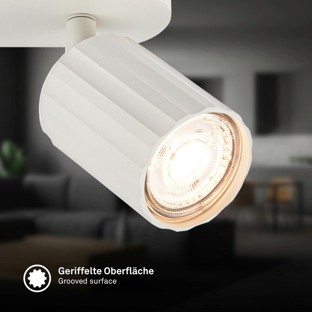 STRAHLER 32,5/8,5/8,5 cm   - Weiß, Design, Kunststoff/Metall (32,5/8,5/8,5cm) - Briloner