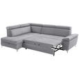 ECKSOFA Silberfarben Mikrofaser  - Chromfarben/Silberfarben, KONVENTIONELL, Textil/Metall (206/271cm) - Carryhome