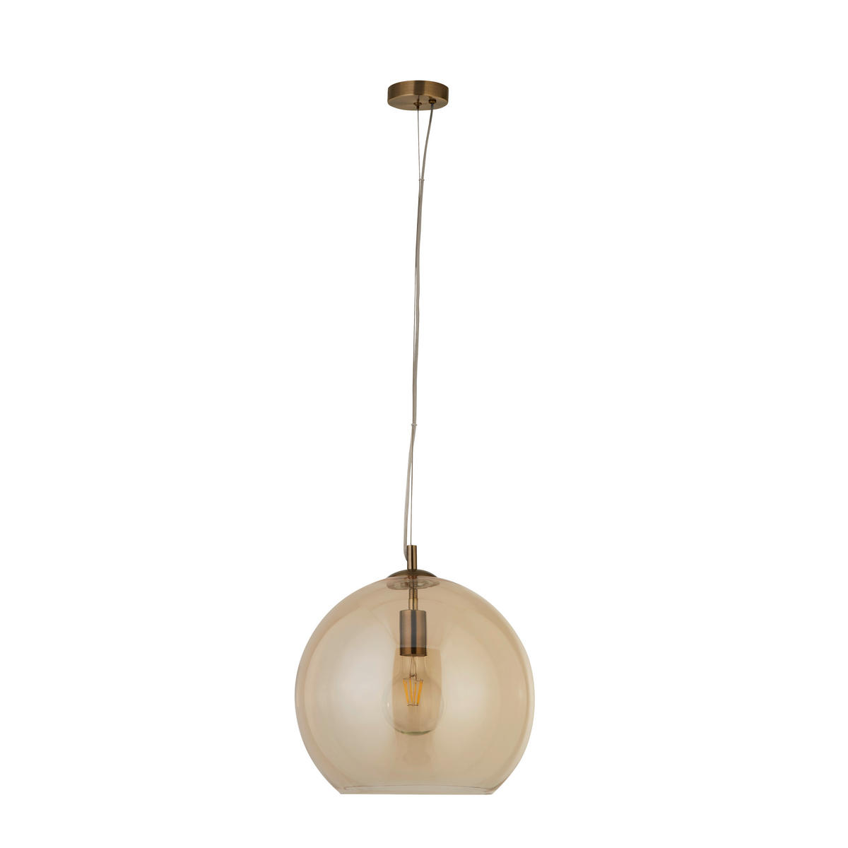 VISEČA SVETILKA  Balls      35/120 cm      E27 - barve kroma/barve jantarja, Design, kovina/steklo (35/120cm)