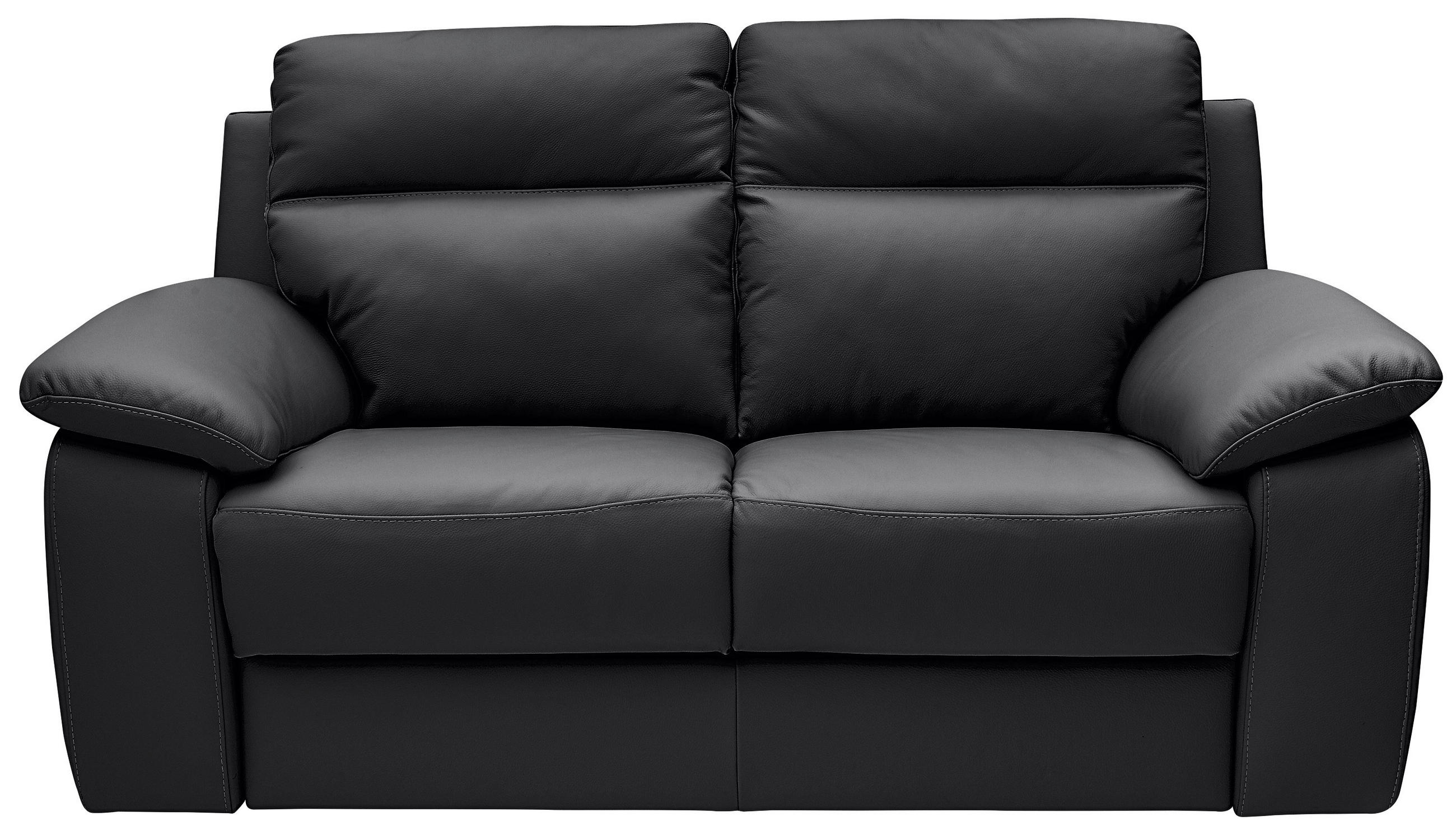 DVOJMIESTNA POHOVKA, čierna, pravá koža - čierna, Basics, koža (168/99/94cm) - Celina Home