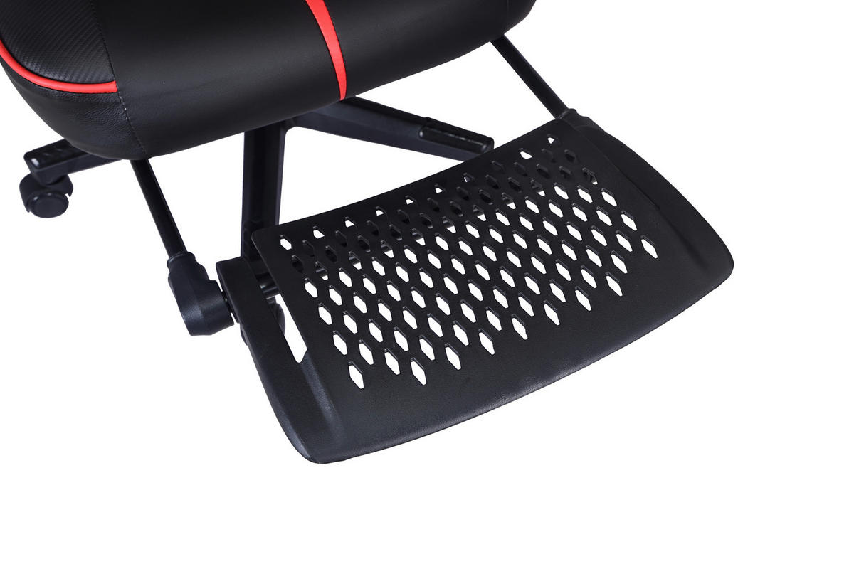 GAMINGSTUHL  in Lederlook, Netzbespannung Rot, Schwarz  - Rot/Schwarz, MODERN, Kunststoff/Textil (59/107-117/58cm) - Carryhome