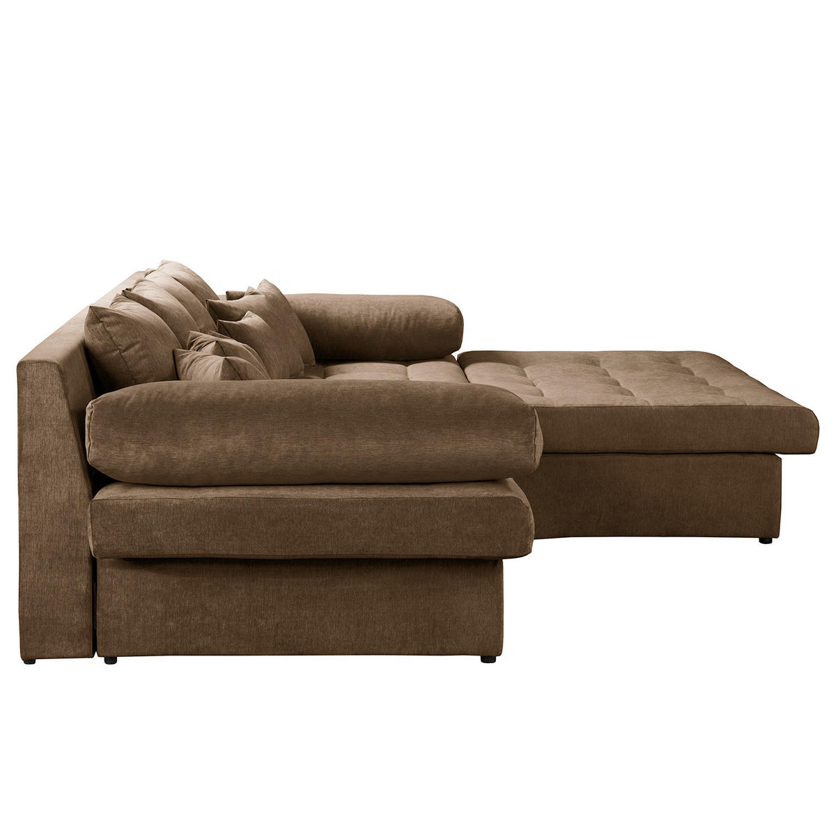 ECKSOFA Naomi Braun Mikrofaser Rückenkissen  - Schwarz/Braun, Design, Kunststoff/Textil (284/243cm) - P & B