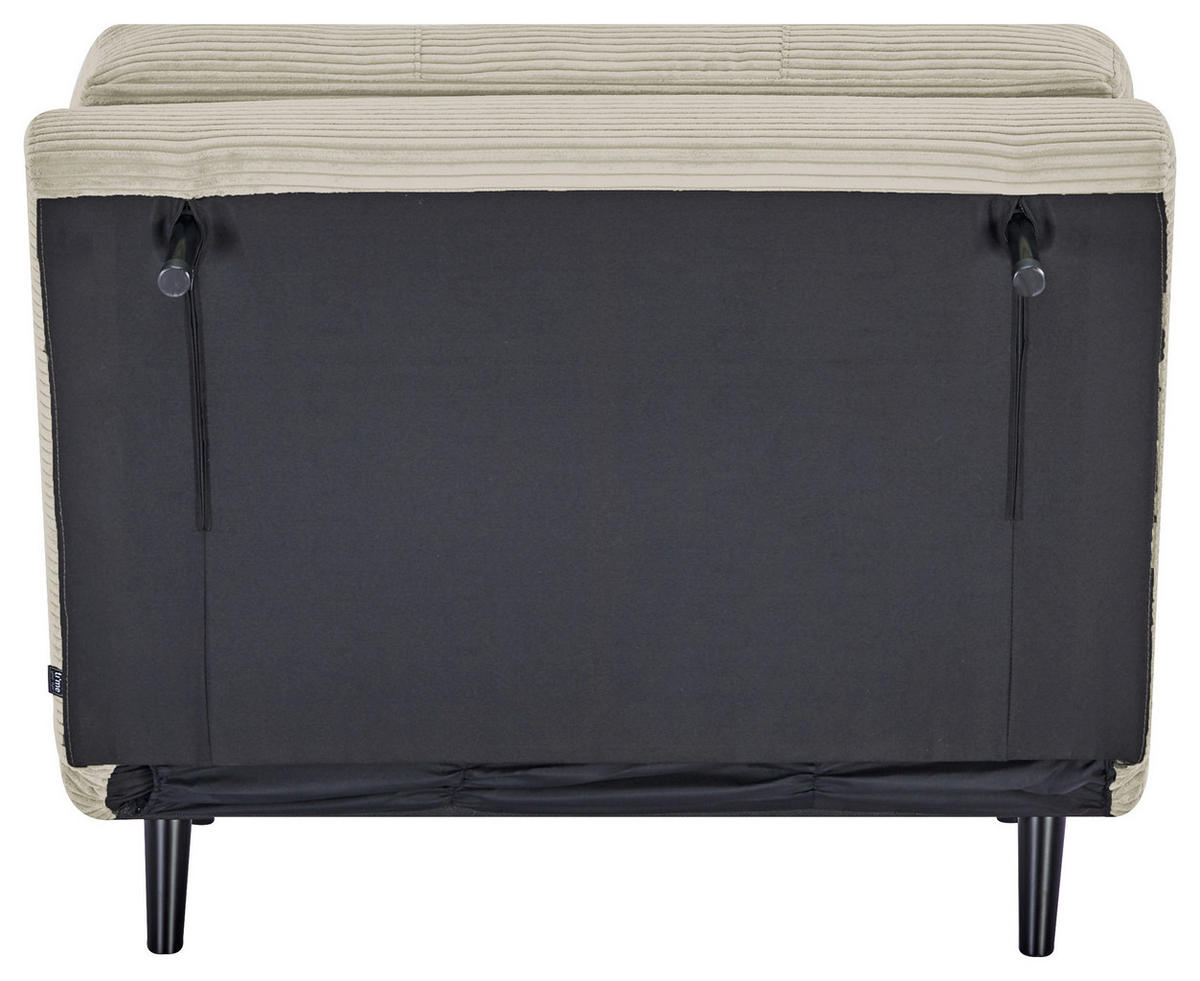 SCHLAFSESSEL Cord Beige    - Beige/Schwarz, Design, Holz/Textil (100/82/91cm) - Ti'me