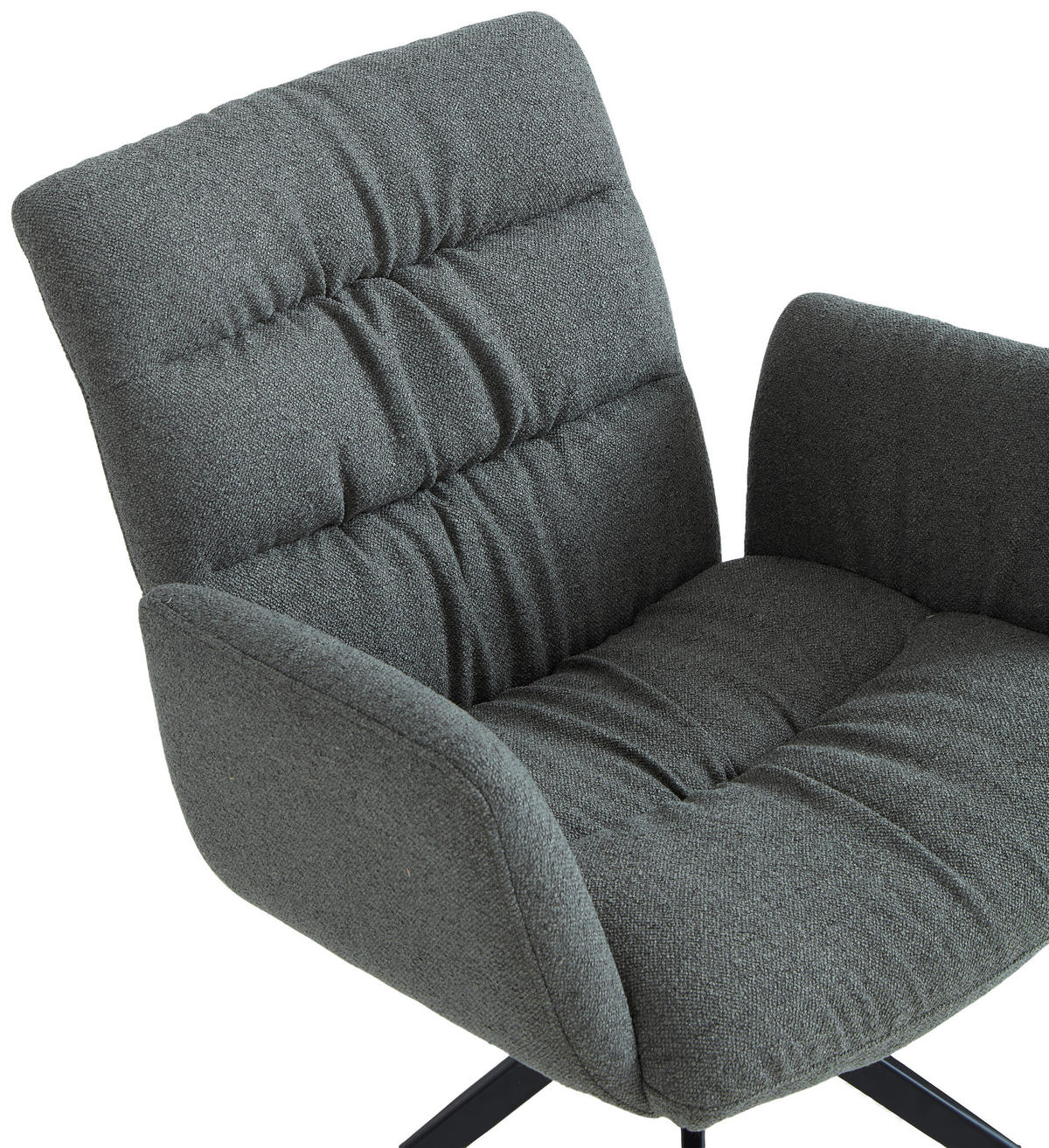 ARMLEHNSTUHL  Sitzfläche 360° drehbar Leinenoptik  Grün, Schwarz  - Schwarz/Grün, Design, Textil/Metall (62/86/65cm) - Dieter Knoll