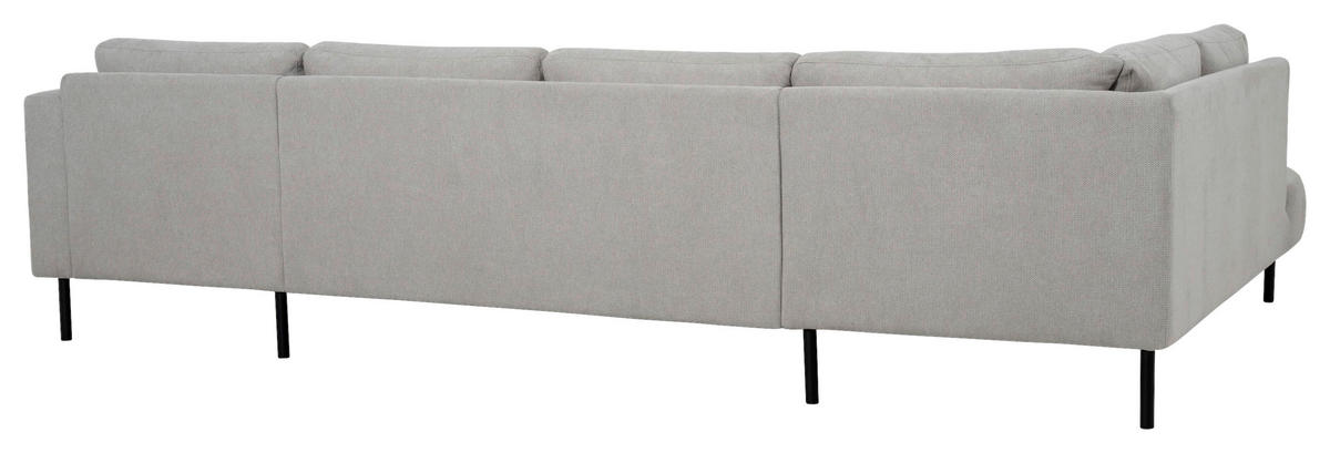SOFFA i chenille greige  - greige/svart, Klassisk, metall/trä (206/327cm) - Best Price