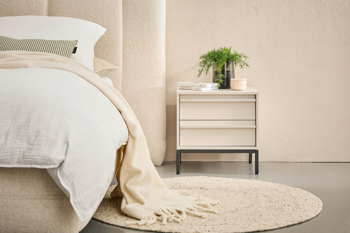 NACHTTISCH 50/51/40 cm  Schwarz, Hellgrau  - Hellgrau/Schwarz, Design, Holz/Holzwerkstoff (50/51/40cm) - Xora