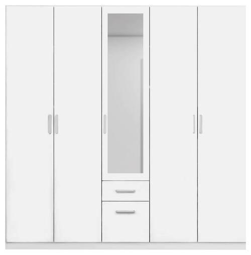 DREHTÜRENSCHRANK in Weiß - Alufarben/Weiß, MODERN, Holzwerkstoff/Kunststoff (226/229/54cm) - Rauch Möbel