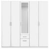 GARDEROB MED GÅNGJÄRN 226/229/54 cm 5-dörrar - vit/aluminiumfärg, Modern, trämaterial/plast (226/229/54cm) - Rauch Möbel