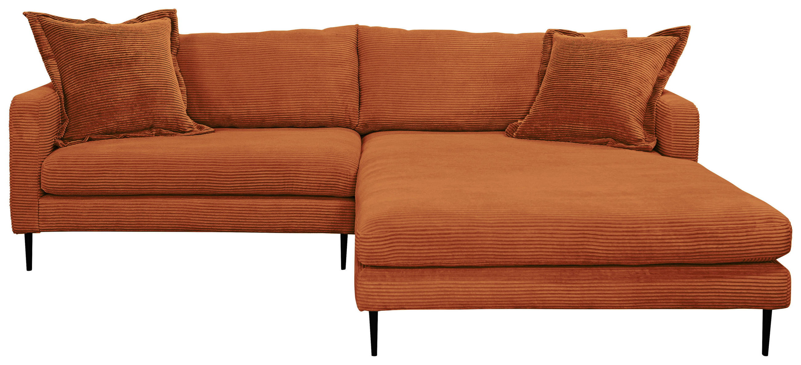 HÖRNSOFFA i manchester terrakotta  - svart/terrakotta, Design, metall/textil (268/193cm) - P & B