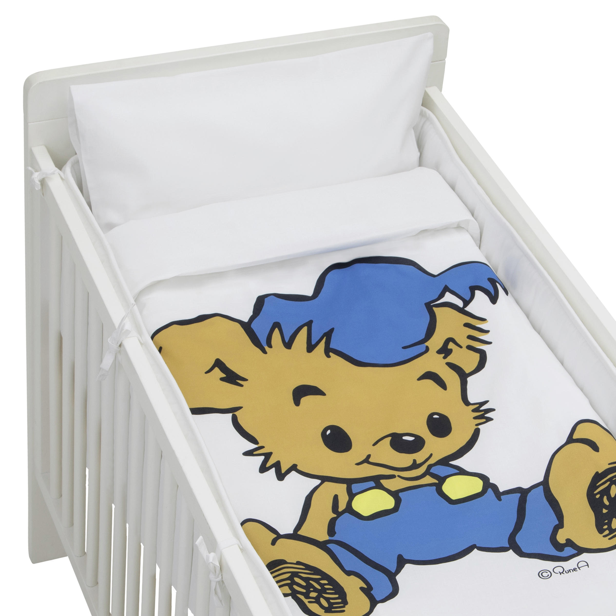 BABY PÅSLAKANSET 100/130 cm Bamse spjälsäng  - vit/multicolor, Basics, textil (100/130cm)