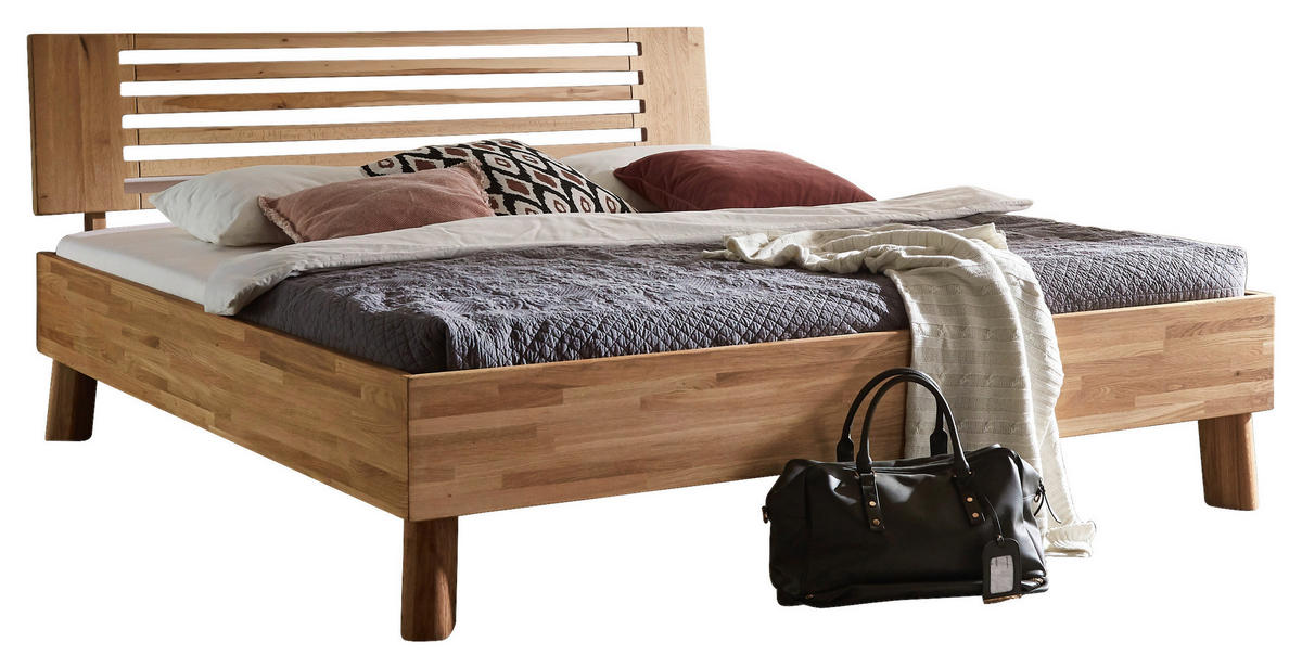 BETT 160/200 cm  in Naturfarben, Wildeiche  - Wildeiche/Naturfarben, MODERN, Holz (160/200cm) - MID.YOU