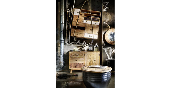 KOMMODE in 115/80/35 cm - Naturfarben/Braun, Trend, Holz/Metall (115/80/35cm) - Landscape