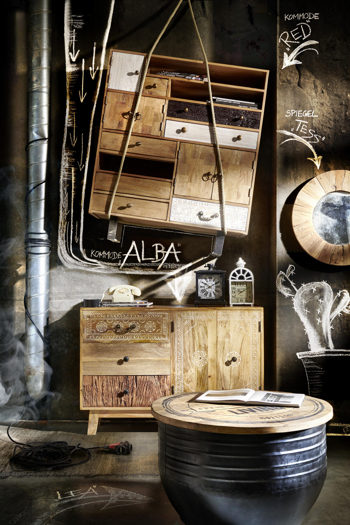 KOMMODE  in 115/80/35 cm  - Naturfarben/Braun, Trend, Holz/Metall (115/80/35cm) - Landscape