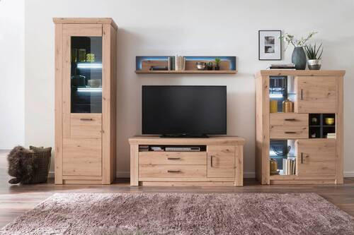 WANDBOARD in 139/24/20 cm Anthrazit, Eichefarben  - Eichefarben/Anthrazit, Design, Holzwerkstoff (139/24/20cm) - Livetastic