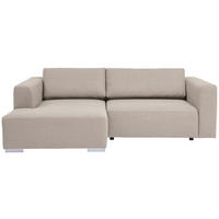 ECKSOFA inkl. Funktion Heaven Beige Flachgewebe  - Chromfarben/Beige, KONVENTIONELL, Textil/Metall (162/242cm) - Tom Tailor