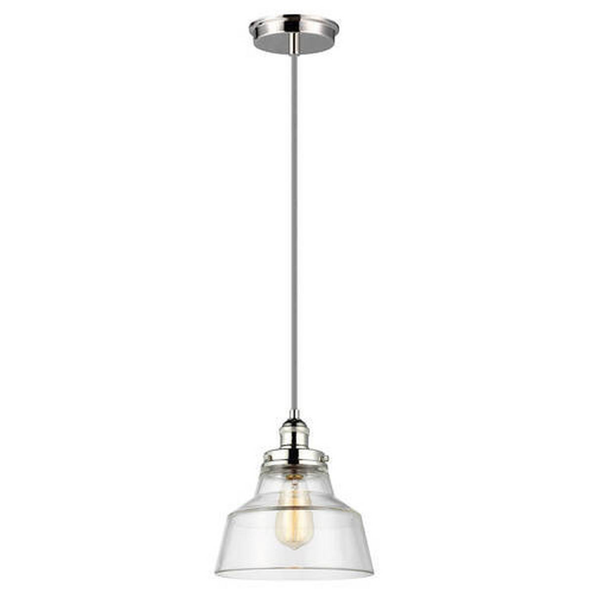 VISEČA SVETILKA  Elstead Baskin      25.4/30.1 cm      E27 - barve niklja, Konvencionalno, kovina/steklo (25.4/30.1cm) - Elstead Lighting