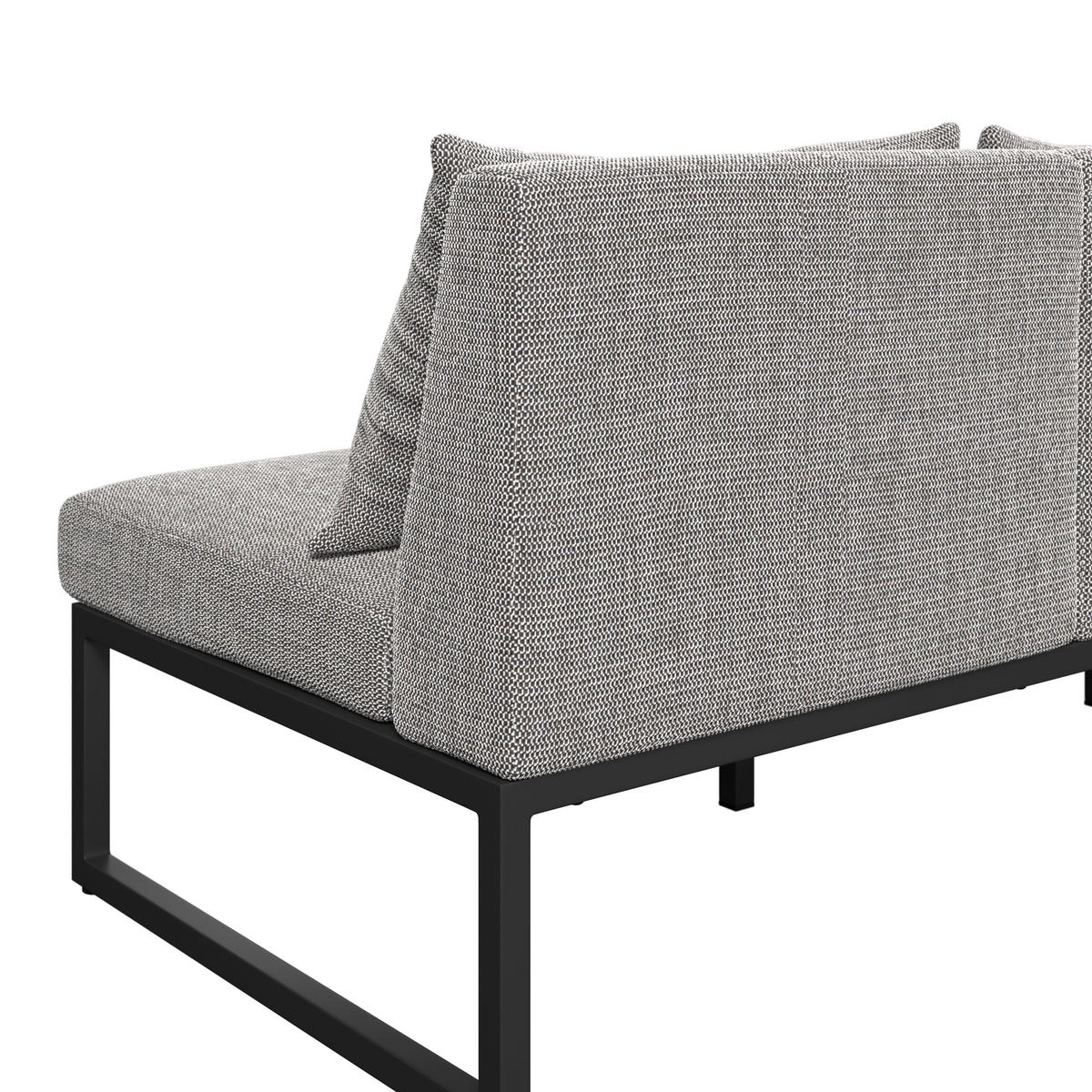 LOUNGEGARNITUR 4-teilig   210/80/86 cm Aluminium  - Anthrazit/Grau, LIFESTYLE, Stein/Textil (210/80/86cm) - Ambia Garden
