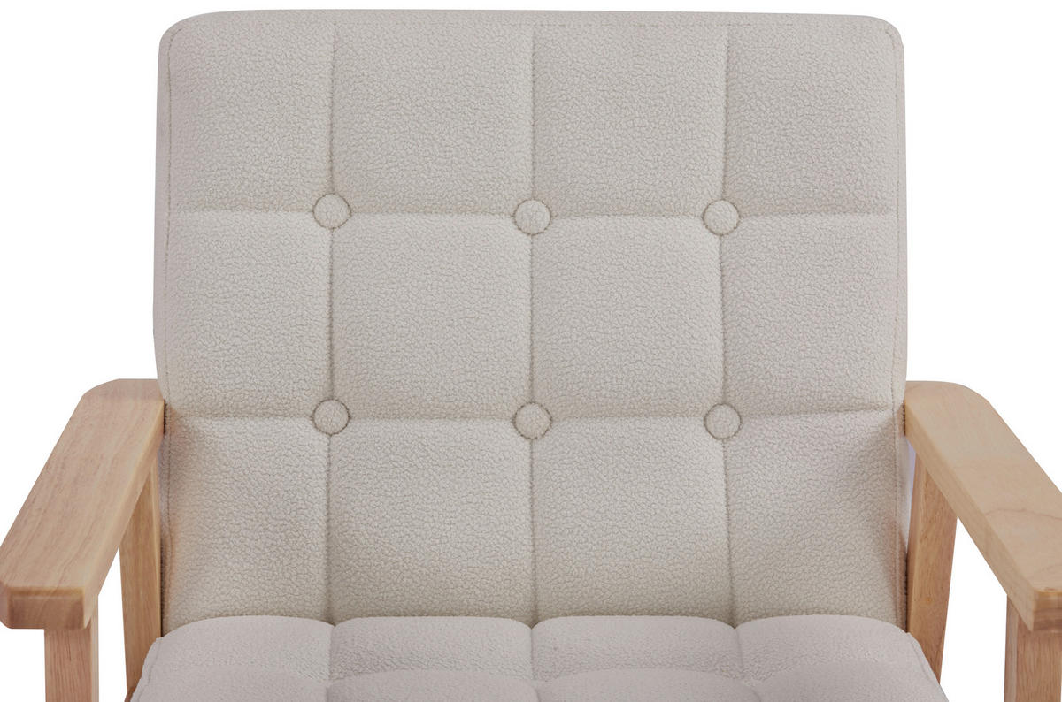 KŘESLO, textil, bílá - bílá/přírodní barvy, Trend, dřevo/textil (64/77,5/67cm) - P & B